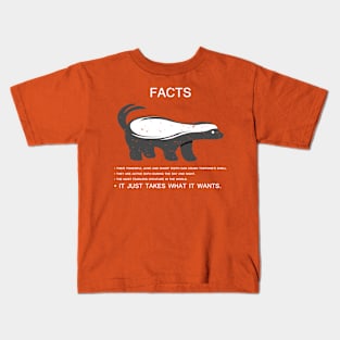 Honey Badger Facts Kids T-Shirt